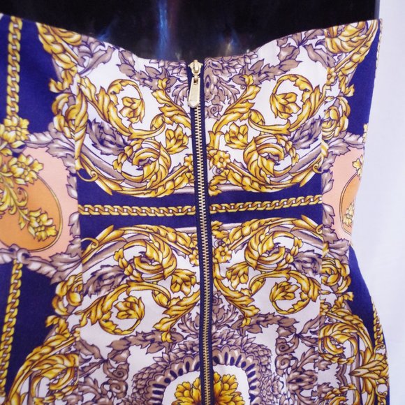 Laundry by Shelli Segal Versace Style Strapless Cotton Dress- Sz. 2 - Picture 5 of 6